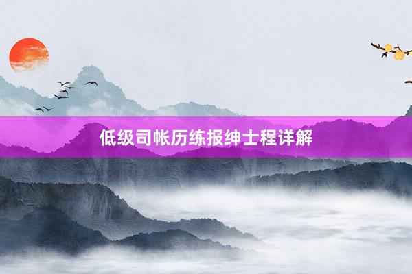 低级司帐历练报绅士程详解